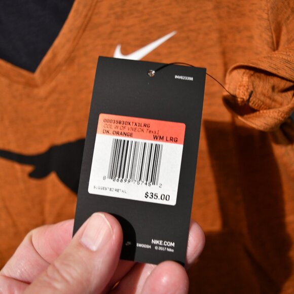 Womens NIKE DRY Dri-Fit Slim fit TOP Texas Longhorns ORANGE/Black Sizes S-XXL - Picture 3 of 7